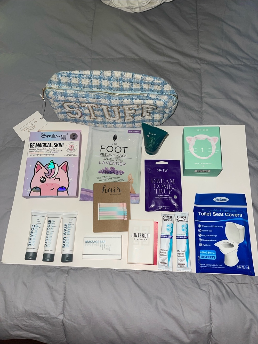Ken’s Kustomz Stuff Bag with face/foot/hair mask shampoo conditioner wash etc